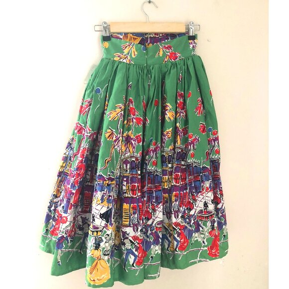 NWT Trashy Diva vintage repro full rare French Quarter print skirt - Picture 4 of 9